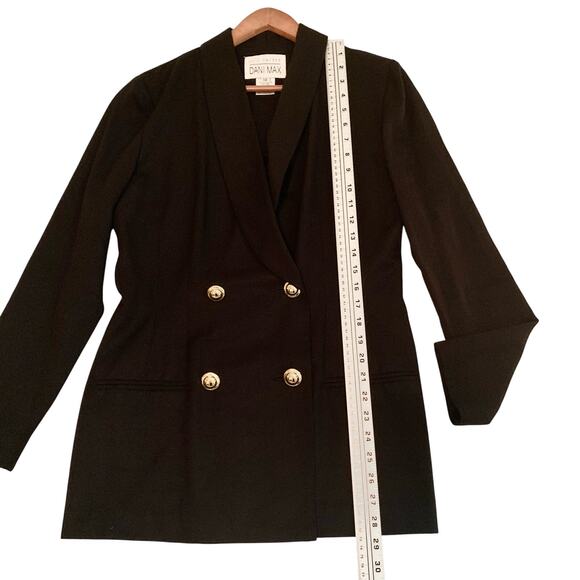 Lois Snyder/ Dani Max Womens Black Suit Jacket Size 10 Double Breasted Blazer - Picture 5 of 12
